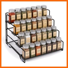 4 Tier Adjustable Spice Rack Organizer for Cabinet Countertop