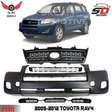Front Bumper Cover Fascia & Grille Assembly Kit For 2009-2012 Toyota RAV4