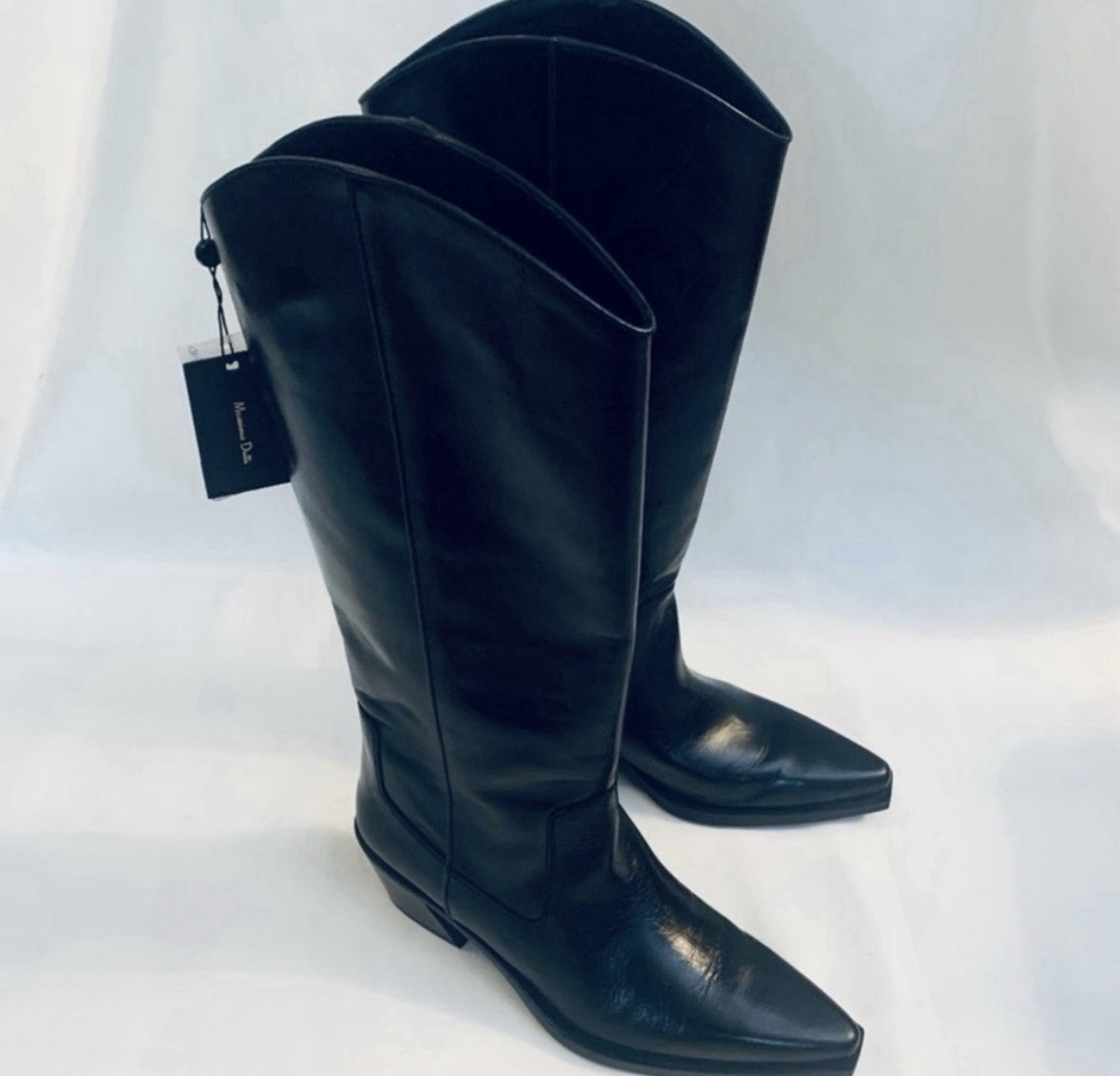 Women's 10 MASSIMO DUTTI Leather Cowboy Boots thumbnail 3