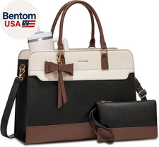 Laptop Tote Bag for Women,Leather Work Bag, Waterproof Business Teacher Bag,Larg
