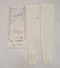 Vintage Van Raalte Opera Gloves Lace Personal Fit Nylon Stretch Off White NIP