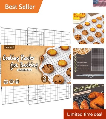 Cooling Rack for Baking 2-Pack, 16x10 Inches Baking Rack, Thick Wire Cookie R...