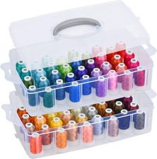 80 Colors Embroidery Thread 500M 550Y with Clear Plastic Storage Box Polyes...