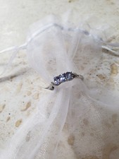 Tanzanian Tanzanite, Sterling Silver Trilogy ring, size K, 5.