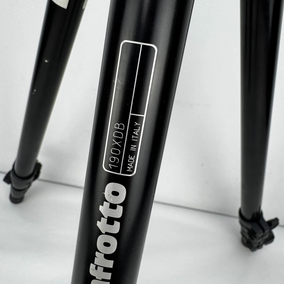 Manfrotto 190XDB Video Photography Tripod w/ 128 LP Head & Mount Made In Italy - Image 2 of 4