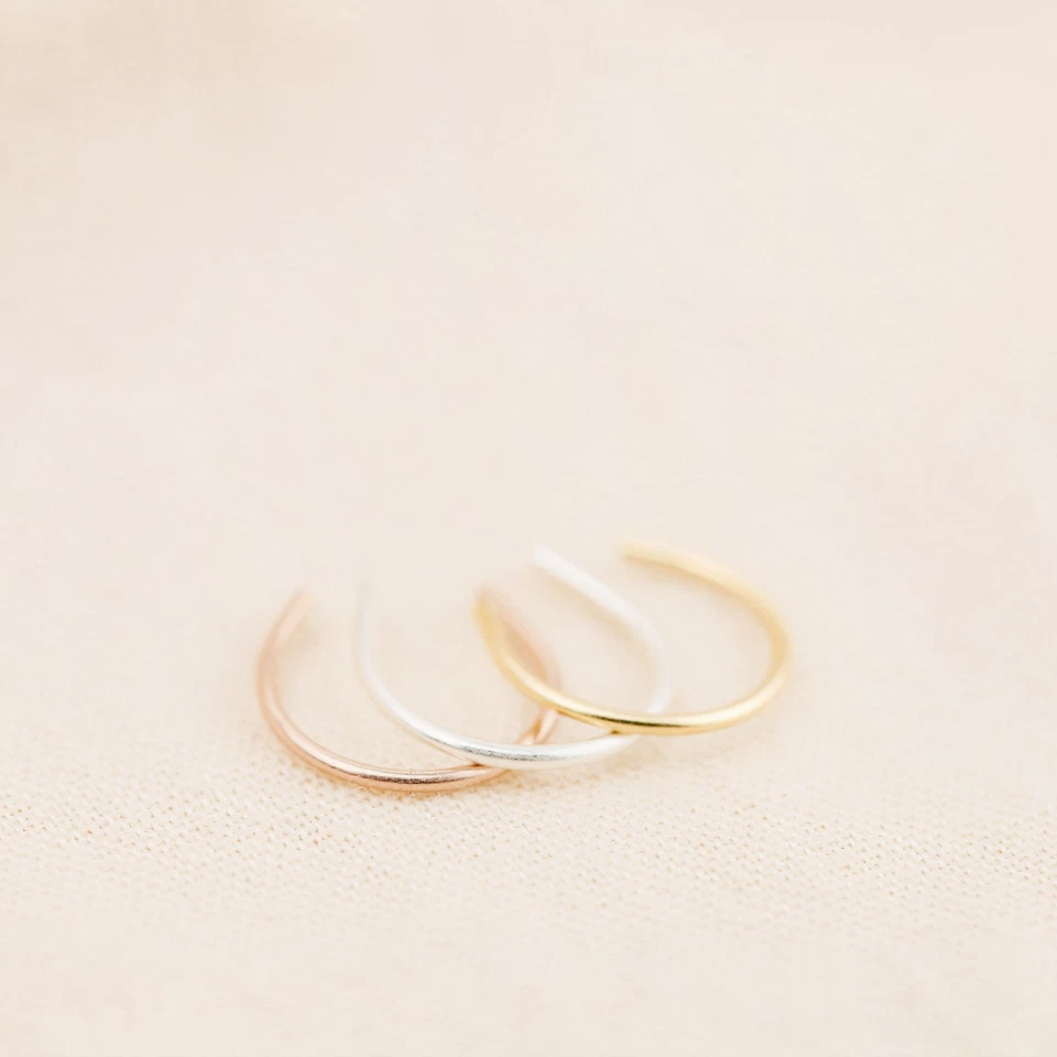 Arc Septum Retainer Gold Septum Retainer Horseshoe Septum Nose Hoop Ring - Immagine 3 di 4