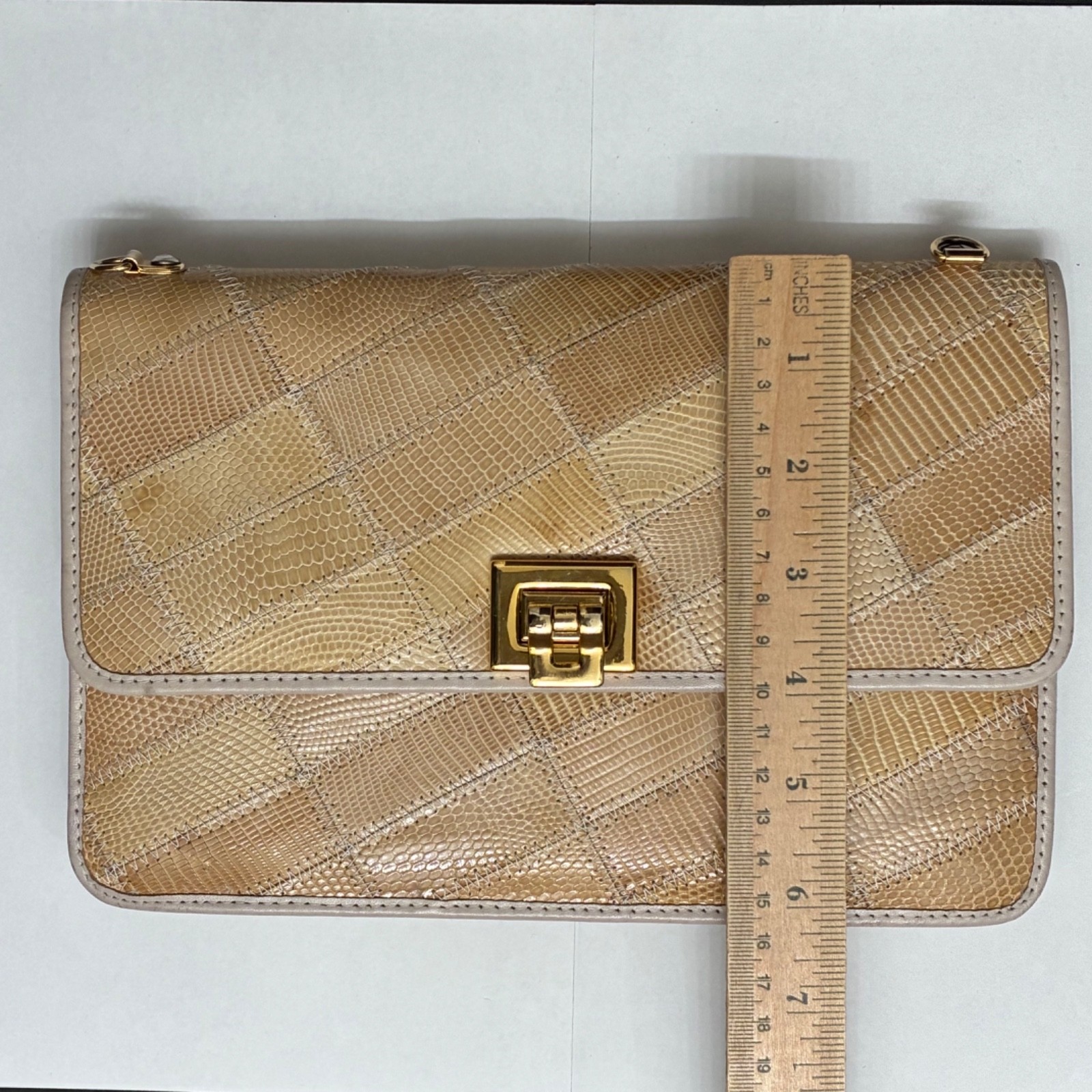 Vintage Lizard Patchwork Handbag - image 19