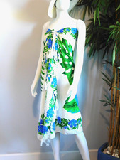 Vibrant Sarong/Pareo Beach Pool Wear one size multiple ways to wear Blue Green