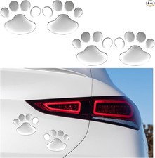 Sparkly Silver Crystal Rhinestone Dog Paw Car Decals, 4-PCS Blin Color: Silver