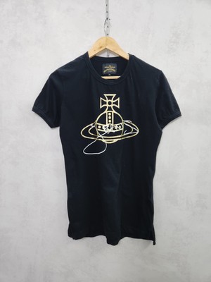 トップス C423-61 Vivienne Westwood ANGLOMANIA Vivienne Westwood Anglomania classic t-shirt gold foil jeans