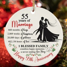 55 Year Of Marriage Ornament Happy 55th Anniversary Romantic Love Christmas Gift