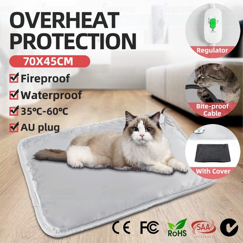 Electric Pet Heat Mat Heated Pad Dog Cat Heating Blanket Bed Waterproof 45/70cm - Picture 60 of 76