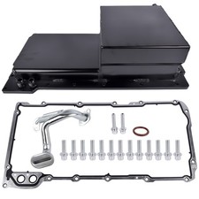 New Black Front Sump Oil Pan Kit Aluminum Fits For Gm Ls Ls1 Engine 81004-bk-f