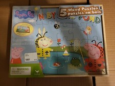Peppa Pig and Friends Wood 5 Puzzles Storage Box Kids Jigsaw Puzzle New  shelf1