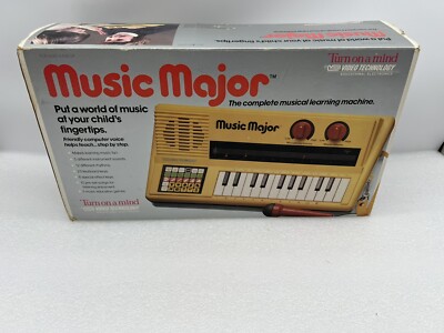 Vintage 1986 VTech Music Major Electronic Piano Keyboard Yellow V Tech WORKING!