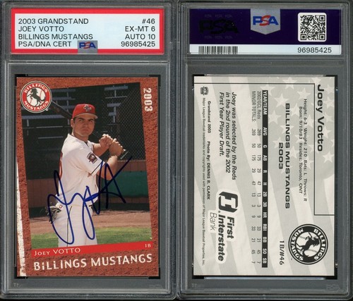 2003 Grandstand Joey Votto Cincinnati Reds HOF? PSA 6/10 ***Early Career Auto***