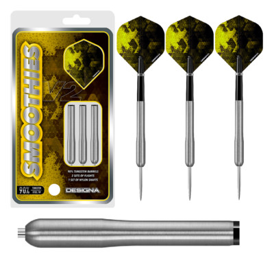 Designa Darts - Smoothies V2 M2 90% Tungsten 21g 23g 25g (Steel Dart) Pfeile
