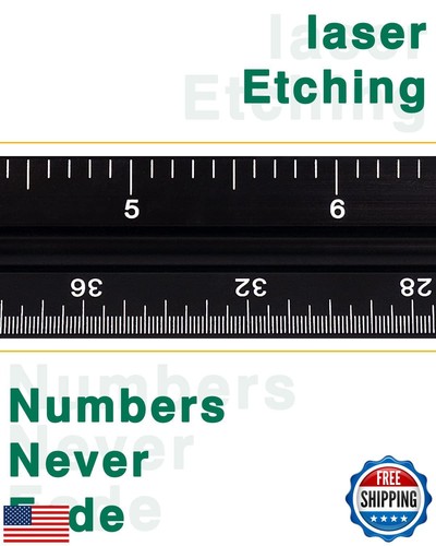 Engineer Scale Ruler 2 Pack 12-Inch Triangular Ruler Metal Scale Ruler for Bl - Picture 4 of 5
