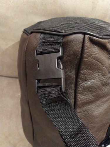 New de sede authentic leather Travel brown Nylon backpack. 14x10x10.5in - Picture 5 of 7