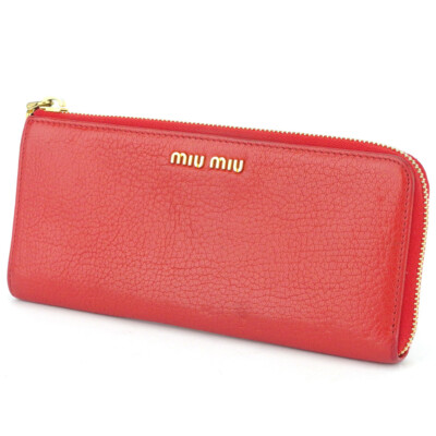 ★【MIU MIU】 Logo Leather Wallet★ miu miu wallet logo leather Authentic used L3033 | eBay