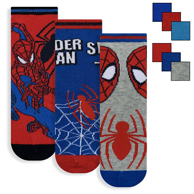 Marvel Spiderman Kids Socks Set of 3 Pairs Cotton 6223