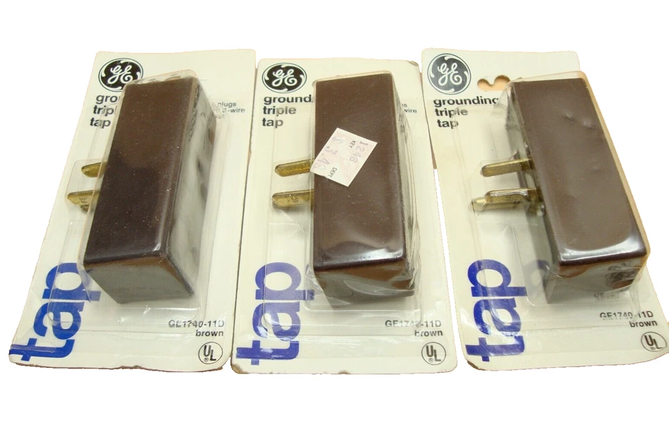 General Electric Grounded 3 Outlet Triple Wall Plug Power Tap 15A 125V (Qty 3) - Image 2 of 4