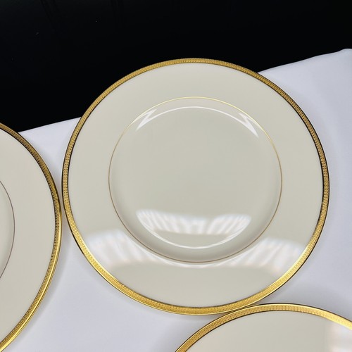 Set 4 Lenox TUXEDO J-33 GOLD Salad Dessert Plates USA Bone China EUC - Picture 5 of 10