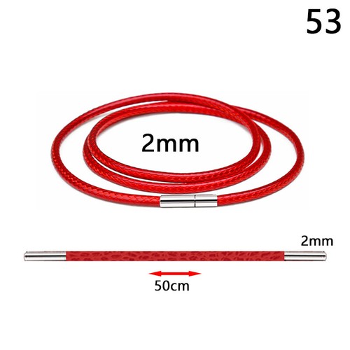 Women Men Necklace Cord Leather Cord Wax Rope Chain Stainless Steel Clasp DIY US - Picture 65 of 72