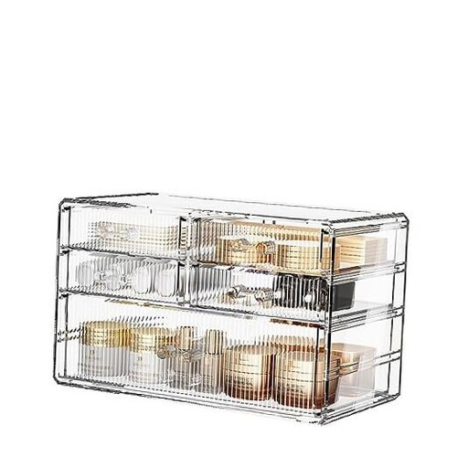 Stackable Storage Drawers, Acrylic Bathroom Counter (1 Base, 4 Drawers)