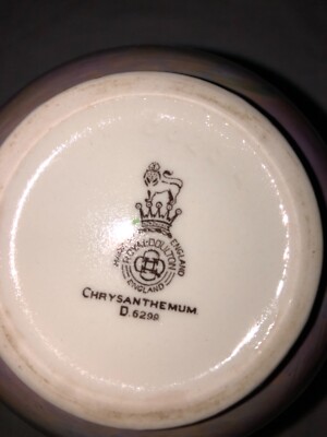 アンティーク ロイヤル・ドルトン Royal Doulton chrysanthemum Vase D 6299 Lusterware England 1950s