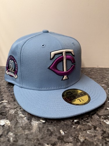 MINNESOTA TWINS 7 3/8 FITTED HAT NEW ERA 60 SEASONS PATCH Puckett Carew Mauer