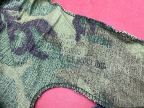 Original US Army Vietnam War M1 Camo Helmet Cover - VietNam Found - Combat Worn - Picture 6 of 8