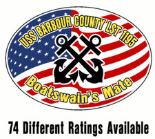 USS BARBOUR COUNTY LST 1195 Oval Decal / Sticker Military USN U S Navy S05B