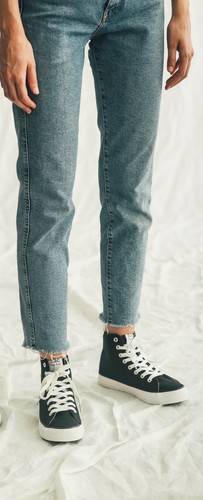 Zapatillas Veganas Básicas Medio Top Vulcanizadas Antideslizantes Algodón Orgánico Forradas Recicladas - Imagen 5 de 7