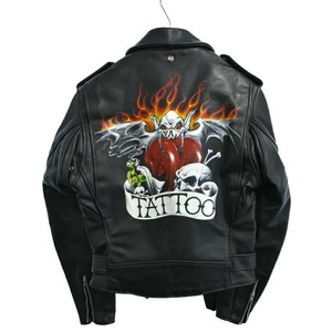 skull star leather jacket