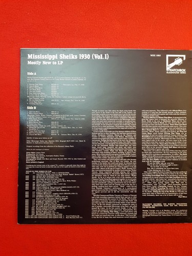 Vinyl 12" LP : Matchbox Records – MSE 1005 : MISSISSIPPI SHEIKS - 1930 Vol 1 - Picture 2 of 8
