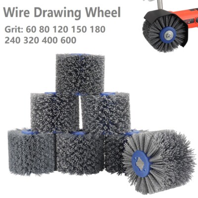120x100x19mm Wire Drawing Wheel Brush Nylon Burnishing Abrasive Polishing Tool