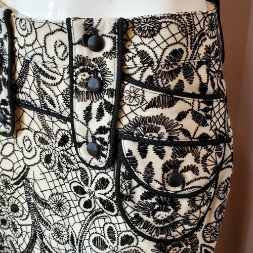 ETCETERA ecru & black wool blend skirt size 2 - Picture 2 of 6