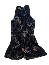 TopShop Size 4 Romper Floral Zipper Back and Crossed Front