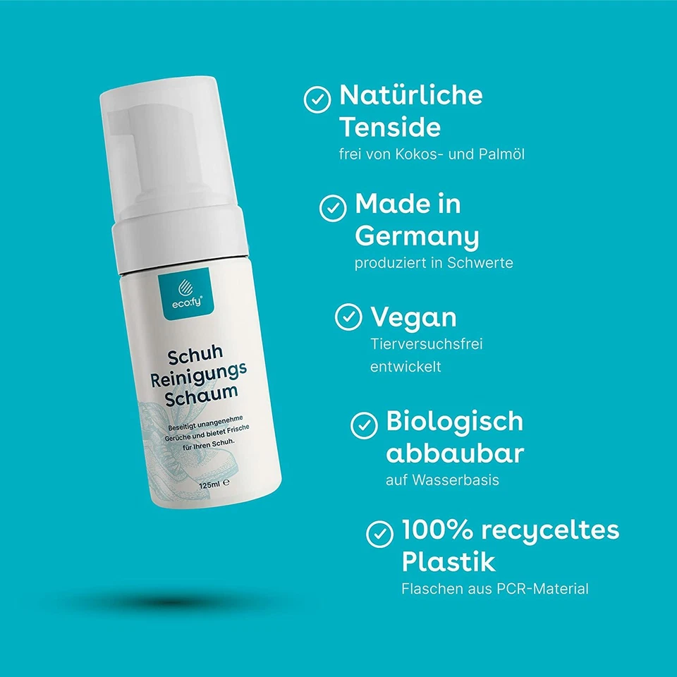 eco:fy Schuh-Reinigungsschaum Reiniger für Stoff Leder Mischgewebe Membran 125ml - Bild 4 von 4