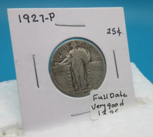 1927-P Standing Liberty Quarter 25 Cent COIN Full Date / Very Good (A)