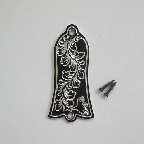 gib-AB1 Hand engraved leaf pattern aluminum truss rod cover fit Gibson guitars