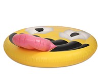 Pop Fix Novelty Giant Inflatable Lilo Lounger Smiley Tongue Face Pool Float Pop Fix Novelty Giant Inflatable Lilo Lounger Smiley Tongue Face Pool Float
