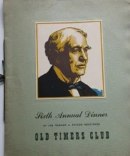 1944 6th Annual Dinner of Thomas A. Edison Industries Old Timers Club Program