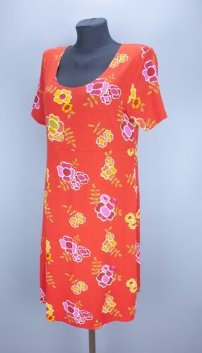 Gudrun Sjoden Womens Red Dress Short Sleeve Stretch Floral Size M Round Neck - Picture 2 of 12