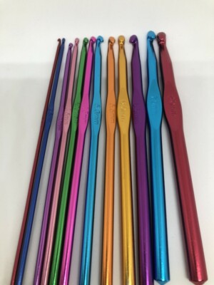 Metall Häkelnadel Größen 2 mm bis 8 mm - Basteln Strickgarn Nadeln