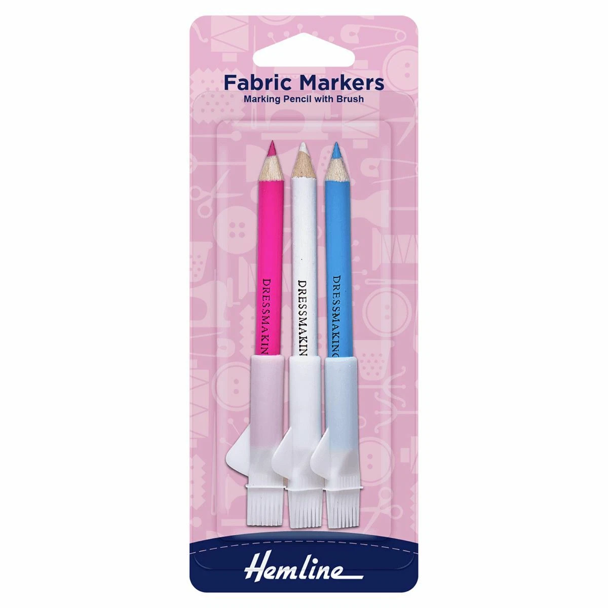 Hemline Fabric Marker Pencil: Dressmakers with Brush: 3 Colours  9317385111742 | eBay