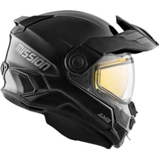 CKX AMS Mission Solid Gloss Black Snowmobile Helmet Full Face with Shield
