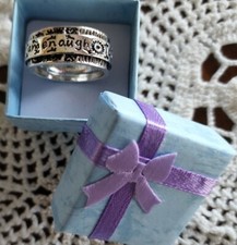 Inspirational "I am enough" Silver in Color Wide Band Size 10 Ring