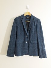 Massimo Dutti Womens Blue Blazer Wool Blend K...